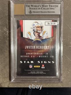 JUSTIN HERBERT? 2020 Panini Phoenix Rookie RC Star Signs Auto BGS 9 /10