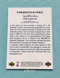 Jalen Rose 1994-1995 Upper Deck SP Buyback Rookie Autograph AUTO RC /100 BGS BAS