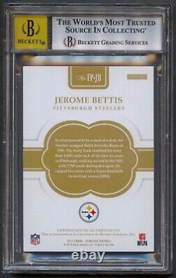 Jerome Bettis 2017 Flawless Penmanship Ruby Hof Auto Autograph #4/5 Bgs 9/10