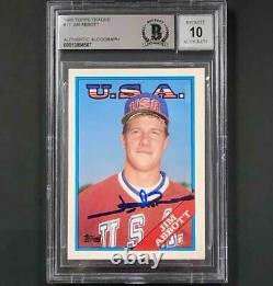 Jim Abbott autograph signed 1988 Topps Traded RC USA rookie card BAS BGS 10 Auto