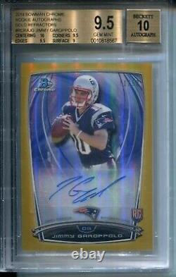 Jimmy Garoppolo 2014 Bowman Chrome GOLD Refractors #11/50 BGS 9.5 AUTO Autograph