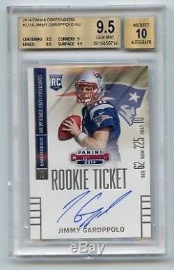 Jimmy Garoppolo 2014 Contenders Rookie Ticket Autograph BGS 9.5 10 Auto