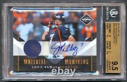 John Elway 2010 Limited Material Monikers Jersey Auto Autograph /50 Bgs 9.5/10