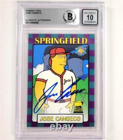 Jose Canseco autograph The Simpsons signed Isotopes card Beckett BGS BAS 10 Auto