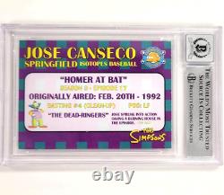 Jose Canseco autograph The Simpsons signed Isotopes card Beckett BGS BAS 10 Auto
