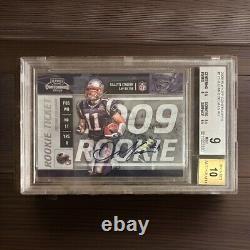 Julian Edelman? 2009 Playoff Contenders #176 Rookie Ticket BGS 9 Auto 10