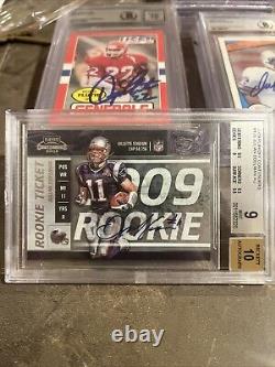 Julian Edelman? 2009 Playoff Contenders #176 Rookie Ticket BGS 9 Auto 10