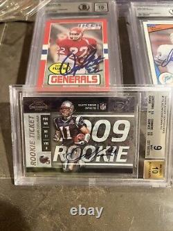 Julian Edelman? 2009 Playoff Contenders #176 Rookie Ticket BGS 9 Auto 10