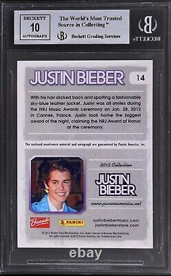Justin Bieber #14 2012 Panini Collection BGS 9 Patch Auto Event Worn Autograph