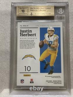 Justin Herbert 2020 Encased Notable Signatures Sapphire /50 Bolt Up Auto BGS 9.5