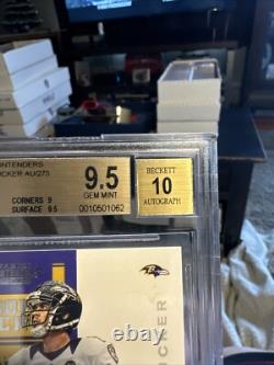 Justin Tucker 2012 Contenders Rookie Ticket AUTOGRAPH 237 Ravens Auto RC BGS 9.5