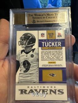Justin Tucker 2012 Contenders Rookie Ticket AUTOGRAPH 237 Ravens Auto RC BGS 9.5