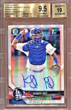 KEIBERT RUIZ 2018 Bowman Chrome Refractor Rookie RC Auto SP 107/499 BGS 9.5 10