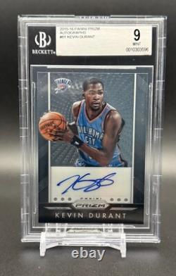 KEVIN DURANT 2015-16 Prizm AUTO / AUTOGRAPH BGS 9 Mint w. 10 Auto
