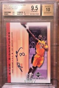 KOBE BRYANT 2000-01 UD ENCORE STAR SIGNATURES AUTOGRAPH BGS 9.5 With 10 AUTO