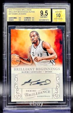 Kawhi Leonard 12-13 Brilliance Autograph Rookie Rc Clippers Bgs 9.5 W 10 Auto