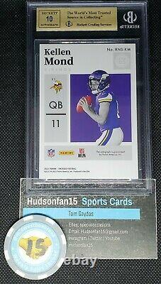 Kellen Mond 2021 Panini Encased Rookie Notable Sigs Gold 20/25 BGS 9.5 Auto 10