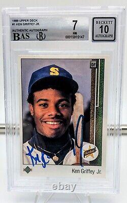 Ken Griffey Jr RC Auto BGS 7 BAS 10 1989 Upper Deck #1 Star Rookie Autograph