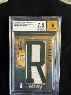 Kevin Durant 2007-08 Fleer Hot Prospects Rookie Materials BGS 7.5 Auto 10