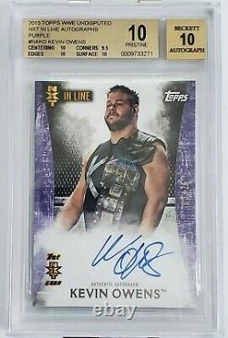 Kevin Owens 2015 Topps WWE Undisputed Autograph 03/25 NXT Rookie BGS 10 Auto RC