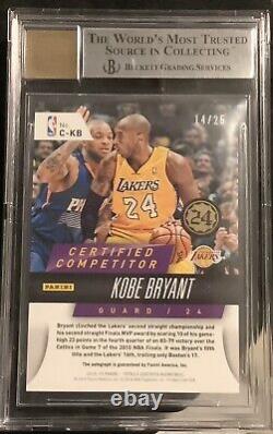 Kobe Bryant 2014-15 Totally Certified Competitor Autograph 14/25 BGS 9 Auto 10