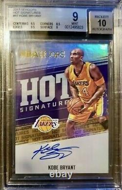 Kobe Bryant 2017-18 Hoops Hot Signatures Auto Autograph BGS 9 Auto 10