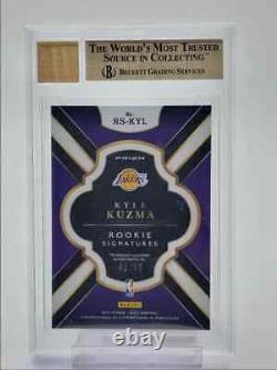 Kyle Kuzma 2017-18 Select Rookie Autograph Neon Green Rc Auto 42/65 Bgs 9.5