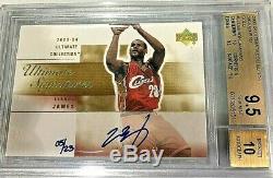 LEBRON JAMES 2003-04 ULTIMATE COLLECTION AUTOGRAPH GOLD #5/23 BGS 9.5 With10 AUTO