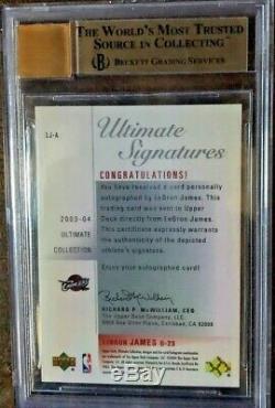 LEBRON JAMES 2003-04 ULTIMATE COLLECTION SIGNATURES AUTOGRAPH BGS 9.5 With10 AUTO