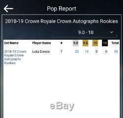 LUKA DONCIC 2018-19 Crown Royale Crown Autograph Rookie Auto /149 10 Auto BGS 9