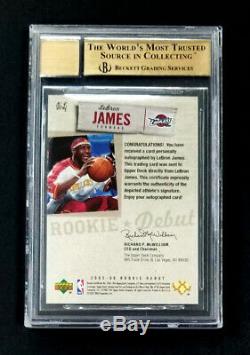 Lebron James 2005 Upper Deck Rookie Debut Ink Autograph Sp Auto Bgs 9.5 10 Rare