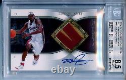 Lebron James 2006-07 Exquisite Autograph Patch BGS 8.5 3-clr Jersey Auto BGS 8.5