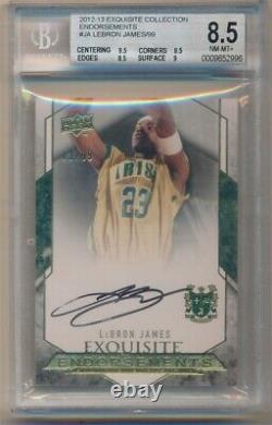 Lebron James 2012/13 Ud Exquisite Endorsements Autograph Sp Auto #/99 Bgs 8.5 10