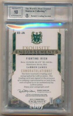 Lebron James 2012/13 Ud Exquisite Endorsements Autograph Sp Auto #/99 Bgs 8.5 10