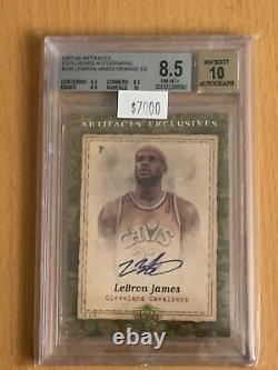 Lebron James Auto /5 2007-08 Ud Artifacts Exclusives Orange Autograph Bgs 8.5/10