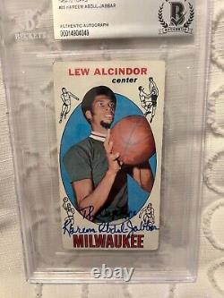 Lew Alcindor 1969 69 Topps Rookie Auto Autograph Signed BGS Kareem Abdul Jabbar