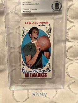 Lew Alcindor 1969 69 Topps Rookie Auto Autograph Signed BGS Kareem Abdul Jabbar