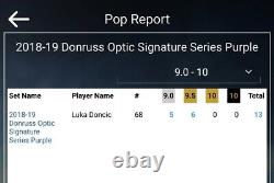 Luka Doncic 2018-19 Donruss Optic Signature Series Purple Auto Rookie RC BGS 9.5