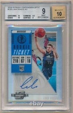 Luka Doncic 2018/19 Panini Contenders Optic Rc Autograph Sp Auto Bgs 9 Mint 10