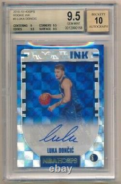 Luka Doncic 2018/19 Panini Hoops Rc Rookie Ink Autograph Sp Auto Bgs 9.5 Gem 10
