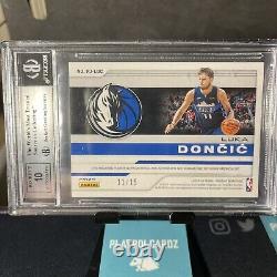 Luka Doncic 2018/19 Panini Obsidian Rc Etch Green Autograph Rpa Auto /15 Bgs 8.5