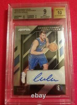 Luka Doncic 2018-19 Prizm Rookie Rc Autograph Bgs 9 W 10 Auto Sensational Sigs