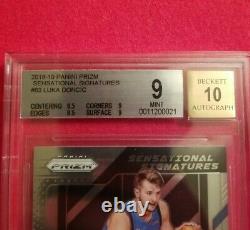 Luka Doncic 2018-19 Prizm Rookie Rc Autograph Bgs 9 W 10 Auto Sensational Sigs