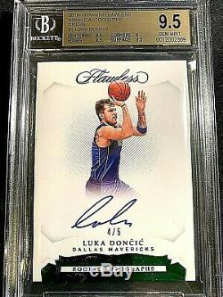 Luka Doncic 2018 Flawless Rookie Autographs AUTO RC Emerald 4/5 BGS 9.5 /10 Auto