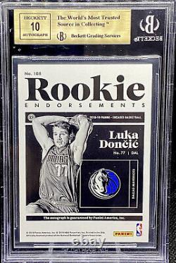 Luka Doncic 2018 Panini Encased Rookie Endorsements RC Auto /75 Pristine BGS 10