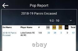 Luka Doncic 2018 Panini Encased Rookie Endorsements RC Auto /75 Pristine BGS 10