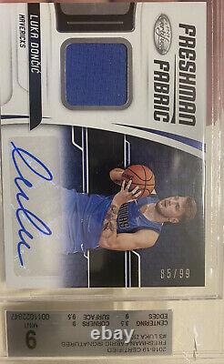 Luka Doncic Certified Freshman Fabric auto Jersey RC BGS 9