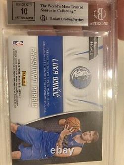 Luka Doncic Certified Freshman Fabric auto Jersey RC BGS 9