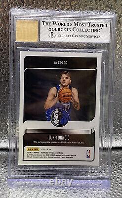 Luka Doncic Rookie 2018 Panini Optic Signatures Series Purple Auto Bgs 8/10