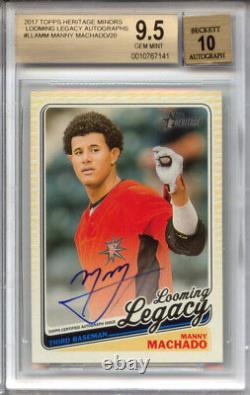 MANNY MACHADO Padres Topps Heritage Legacy /20 BGS 9.5 10 Auto GEM MINT